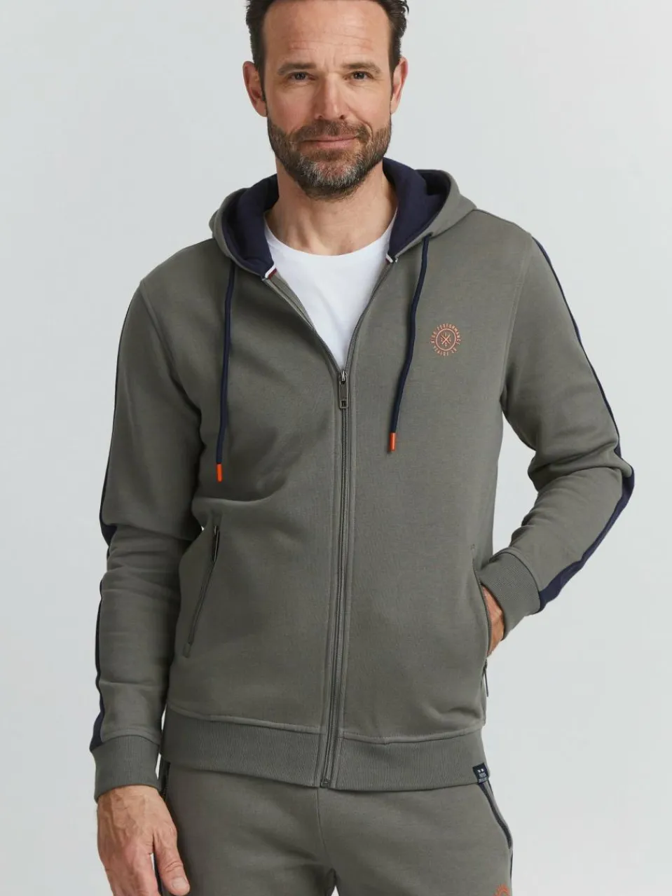 FQ1924 Sweatshirts & Sweatjacken<Herren Kapuzensweatjacke - FQFenro schlamm uni