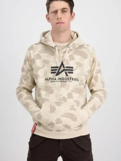 Alpha Industries Sweatshirts & Sweatjacken<Herren Kapuzensweatshirt beige gemustert