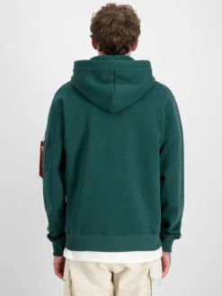 Alpha Industries Sweatshirts & Sweatjacken<Herren Kapuzensweatshirt grün bedruckt
