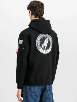 Alpha Industries Sweatshirts & Sweatjacken<Herren Kapuzensweatshirt schwarz bedruckt