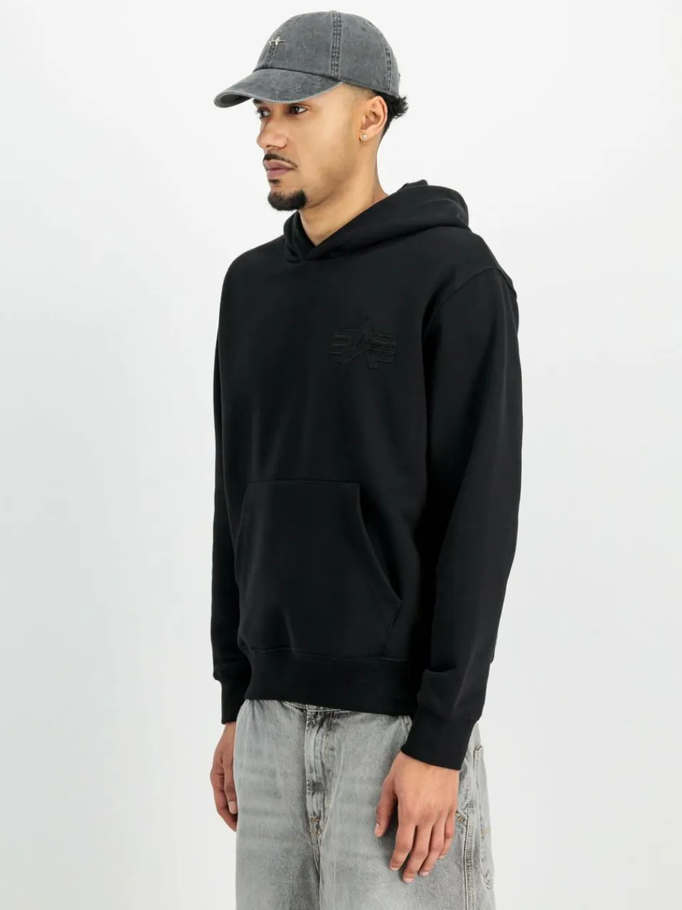 Alpha Industries Sweatshirts & Sweatjacken<Herren Kapuzensweatshirt schwarz bedruckt
