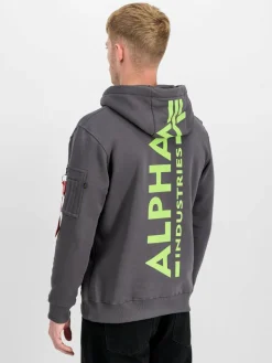 Alpha Industries Sweatshirts & Sweatjacken<Herren Kapuzensweatshirt grau bedruckt