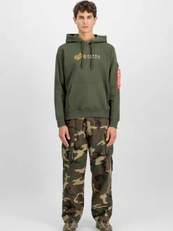 Alpha Industries Sweatshirts & Sweatjacken<Herren Kapuzensweatshirt oliv bedruckt