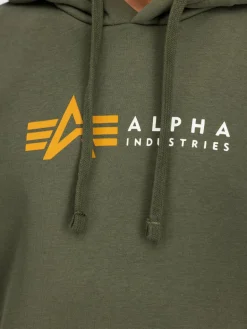 Alpha Industries Sweatshirts & Sweatjacken<Herren Kapuzensweatshirt oliv bedruckt