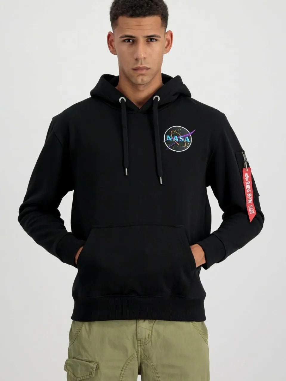 Alpha Industries Sweatshirts & Sweatjacken<Herren Kapuzensweatshirt schwarz bedruckt