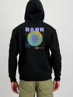 Alpha Industries Sweatshirts & Sweatjacken<Herren Kapuzensweatshirt schwarz bedruckt