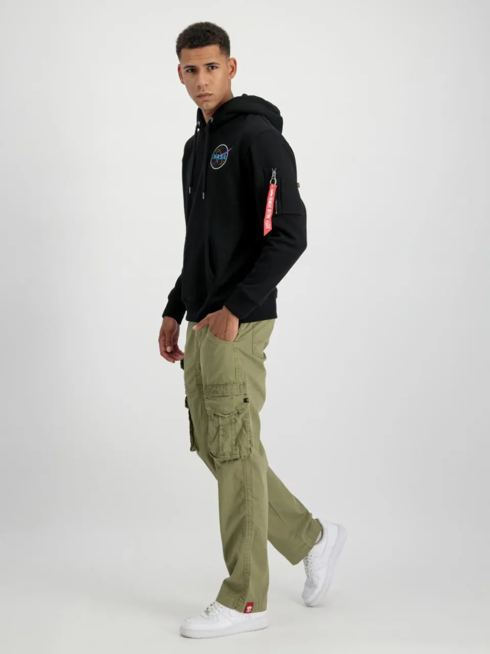 Alpha Industries Sweatshirts & Sweatjacken<Herren Kapuzensweatshirt schwarz bedruckt