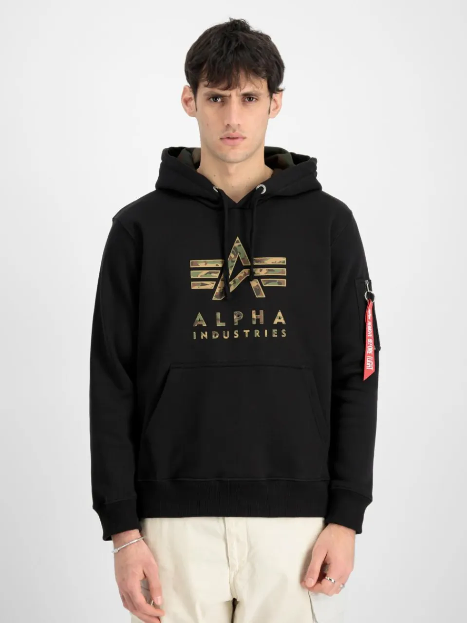 Alpha Industries Sweatshirts & Sweatjacken<Herren Kapuzensweatshirt schwarz bedruckt