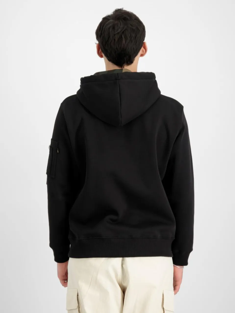 Alpha Industries Sweatshirts & Sweatjacken<Herren Kapuzensweatshirt schwarz bedruckt