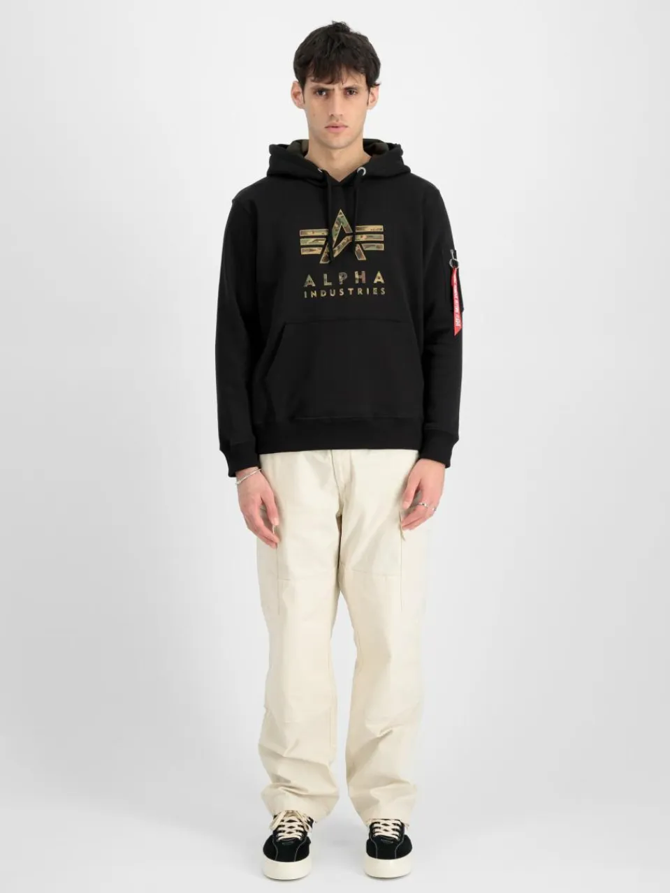 Alpha Industries Sweatshirts & Sweatjacken<Herren Kapuzensweatshirt schwarz bedruckt