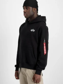Alpha Industries Sweatshirts & Sweatjacken<Herren Kapuzensweatshirt schwarz bedruckt
