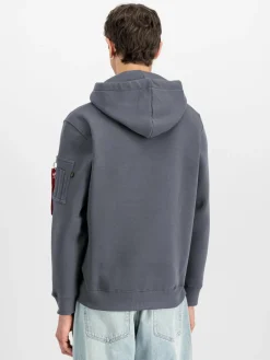Alpha Industries Sweatshirts & Sweatjacken<Herren Kapuzensweatshirt grau bedruckt