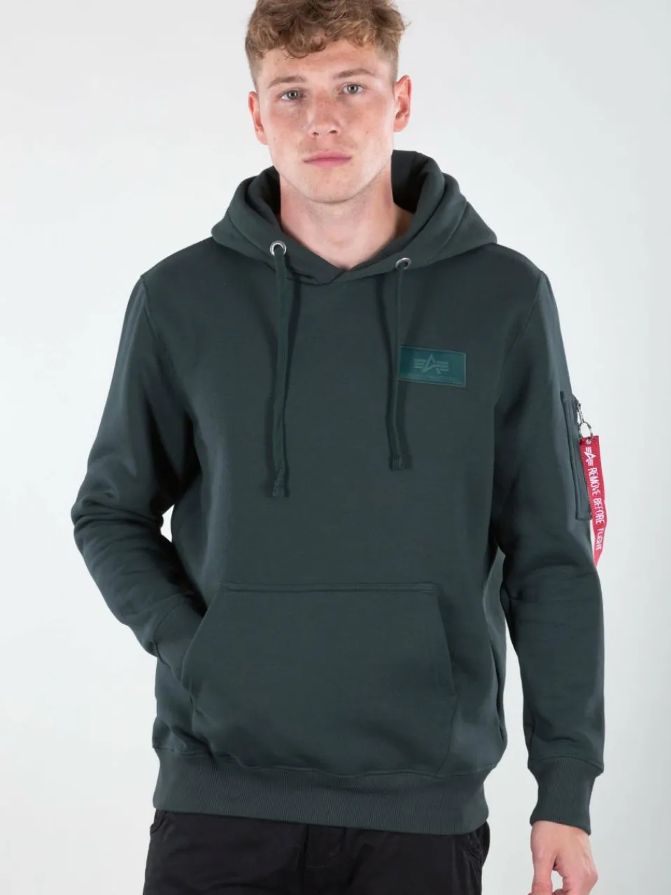 Alpha Industries Sweatshirts & Sweatjacken<Herren Kapuzensweatshirt petrol bedruckt