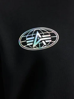 Alpha Industries Sweatshirts & Sweatjacken<Herren Kapuzensweatshirt schwarz bedruckt