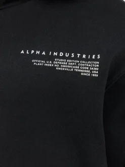 Alpha Industries Sweatshirts & Sweatjacken<Herren Kapuzensweatshirt schwarz bedruckt