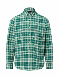 Camel Active Hemden<Herren Karohemd grün ecru kariert