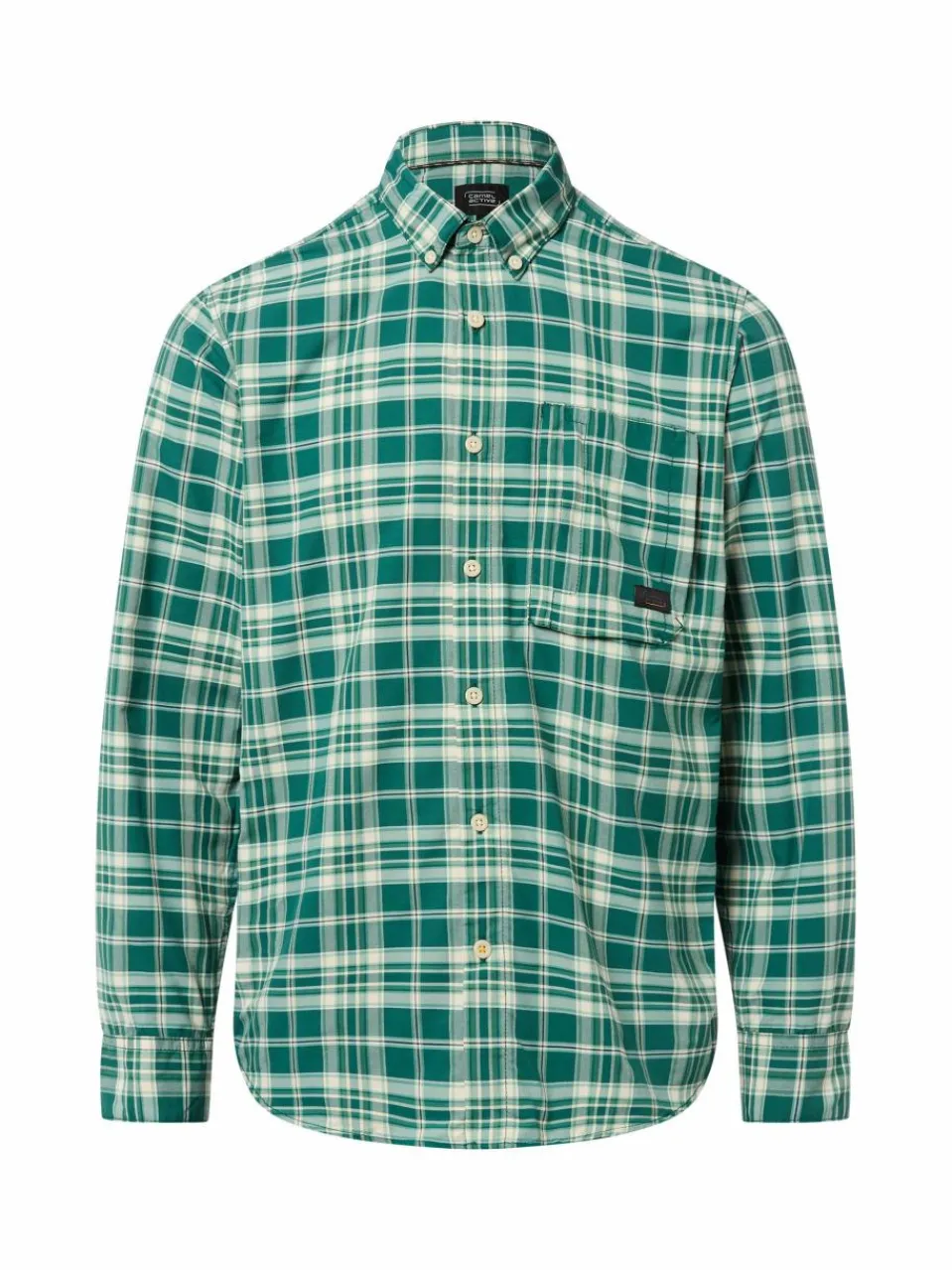 Camel Active Hemden<Herren Karohemd grün ecru kariert