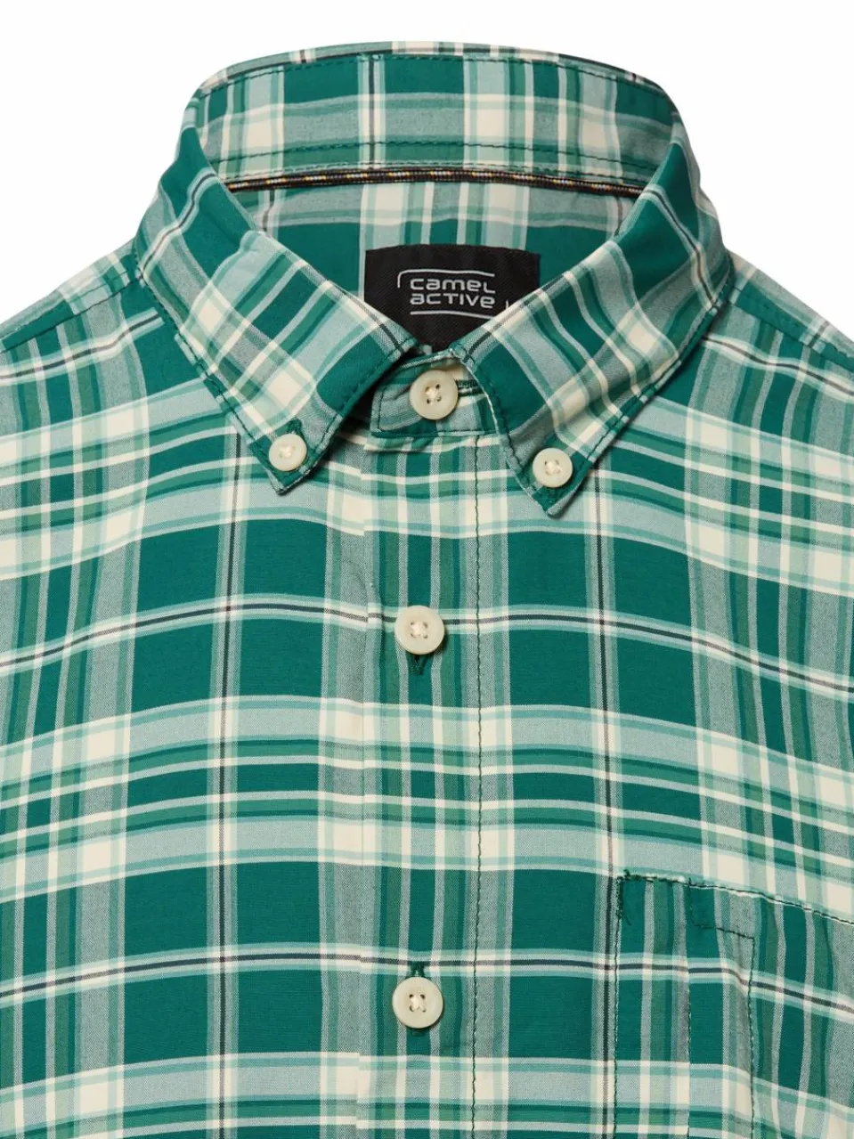 Camel Active Hemden<Herren Karohemd grün ecru kariert