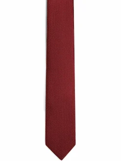 Finshley & Harding London Krawatten & Fliegen<Herren Krawatte und Einstecktuch aus Seide rot gemustert