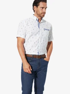 BABISTA Hemden<Herren Kurzarmhemd - ALARIN weiß bedruckt