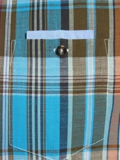 BABISTA Hemden<Herren Kurzarmhemd - BELLIANO blau kariert