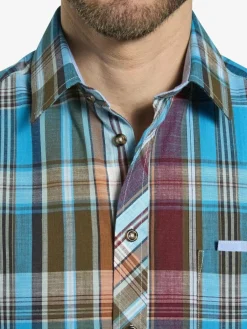 BABISTA Hemden<Herren Kurzarmhemd - BELLIANO blau kariert