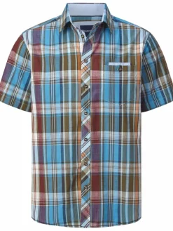 BABISTA Hemden<Herren Kurzarmhemd - BELLIANO blau kariert