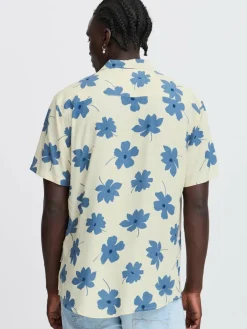 BLEND Hemden<Herren Kurzarmhemd - BHADAN beige gemustert