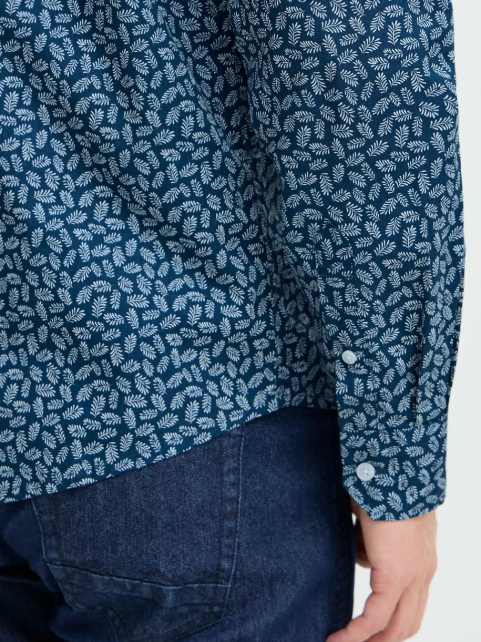 BLEND Hemden<Herren Kurzarmhemd - BHAGGE blau gemustert