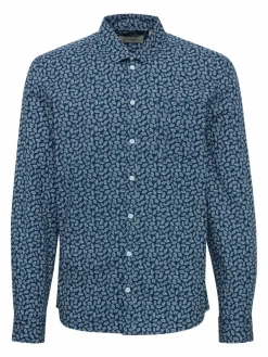 BLEND Hemden<Herren Kurzarmhemd - BHAGGE blau gemustert