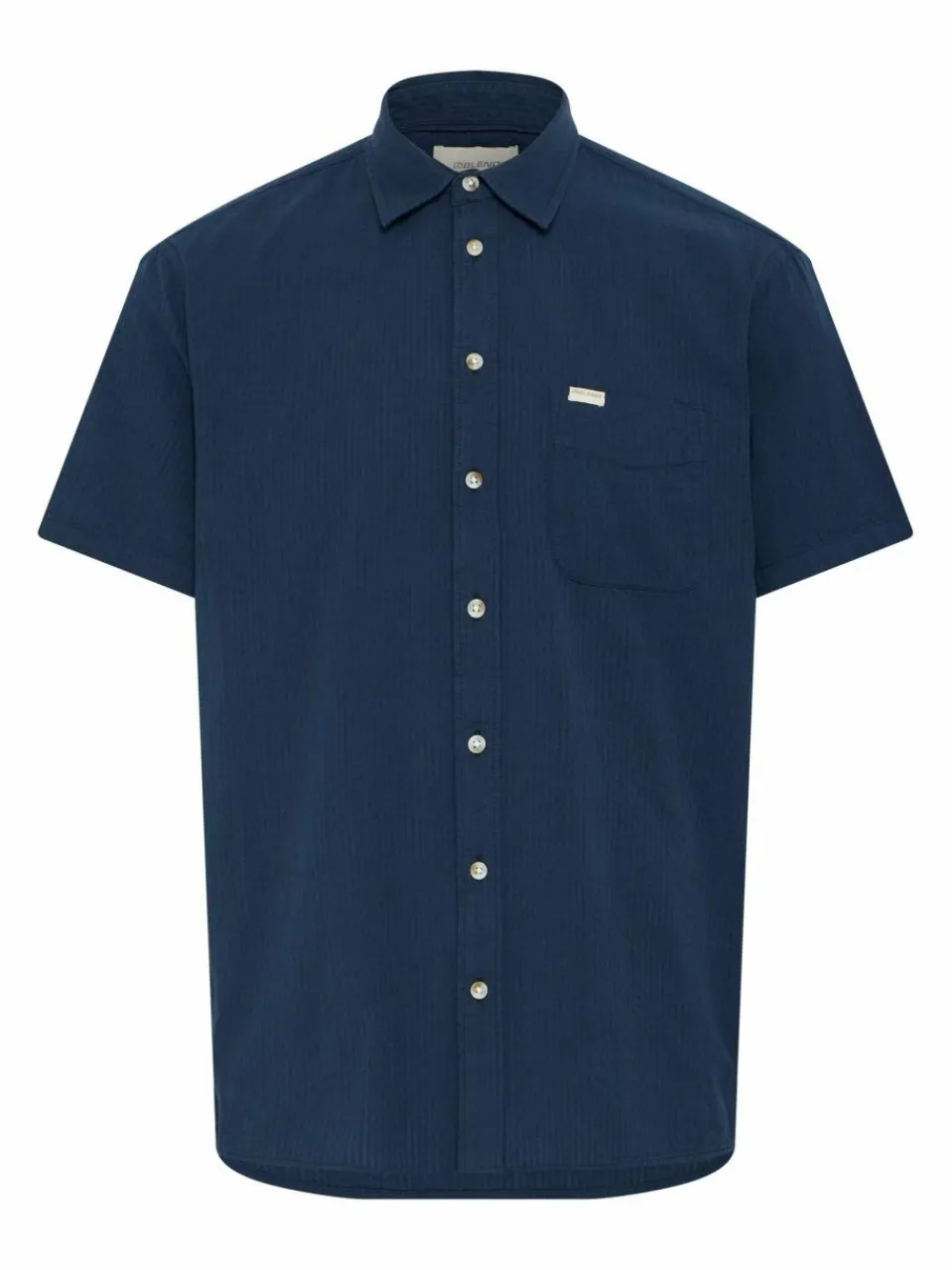 BLEND Hemden<Herren Kurzarmhemd - BHALKE blau strukturiert