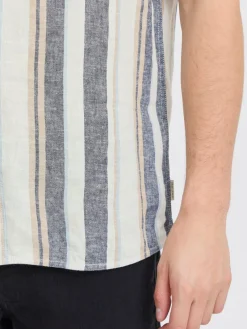 BLEND Hemden<Herren Kurzarmhemd - BHBobby weiß gestreift