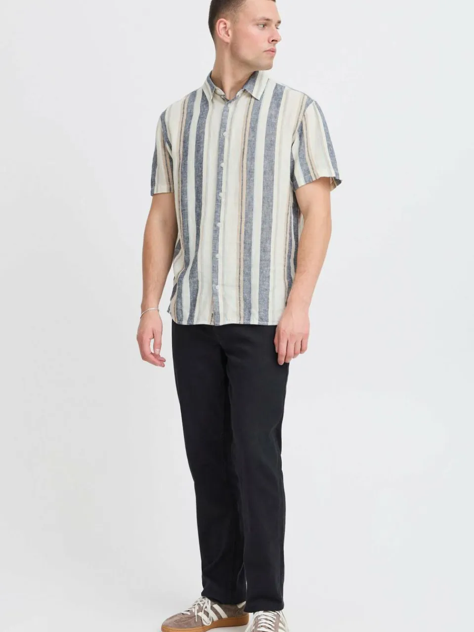 BLEND Hemden<Herren Kurzarmhemd - BHBobby weiß gestreift