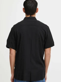 BLEND Hemden<Herren Kurzarmhemd - BHSHIRT schwarz uni