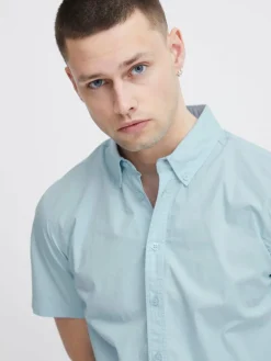 BLEND Hemden<Herren Kurzarmhemd - BHSHIRT blau uni