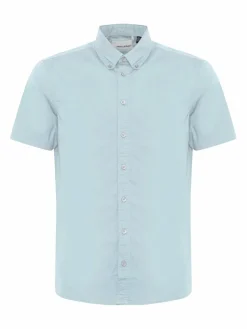 BLEND Hemden<Herren Kurzarmhemd - BHSHIRT blau uni