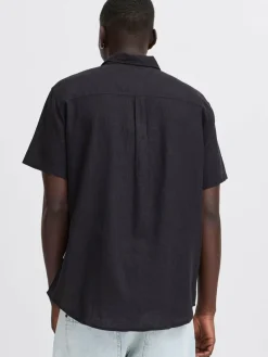 BLEND Hemden<Herren Kurzarmhemd - BHVIC schwarz uni