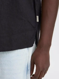 BLEND Hemden<Herren Kurzarmhemd - BHVICTOR schwarz uni