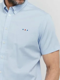 FQ1924 Hemden<Herren Kurzarmhemd - FQRonas blau uni