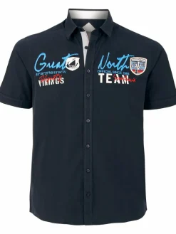 Jan Vanderstorm Shirts<Herren Kurzarmhemd - FREYDIS blau uni