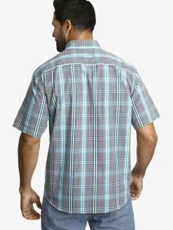 Jan Vanderstorm Hemden<Herren Kurzarmhemd - GERBURG grau grün kariert