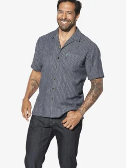 Jan Vanderstorm Hemden<Herren Kurzarmhemd - LEIFBOR blau bedruckt