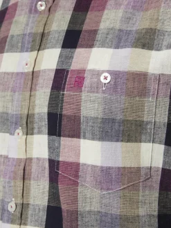 BABISTA Hemden<Herren Kurzarmhemd - LENCIO lila kariert