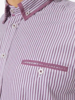 BABISTA Hemden<Herren Kurzarmhemd - LENDIR rot gestreift