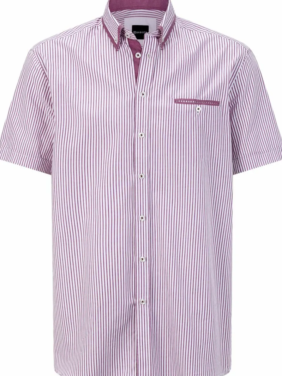 BABISTA Hemden<Herren Kurzarmhemd - LENDIR rot gestreift