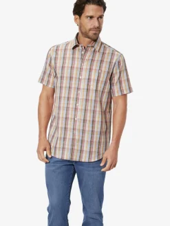 BABISTA Hemden<Herren Kurzarmhemd - NAVOR orange kariert