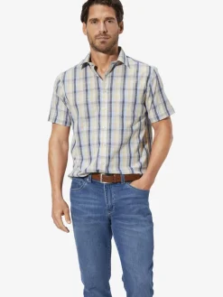 BABISTA Hemden<Herren Kurzarmhemd - NAVOR gelb kariert