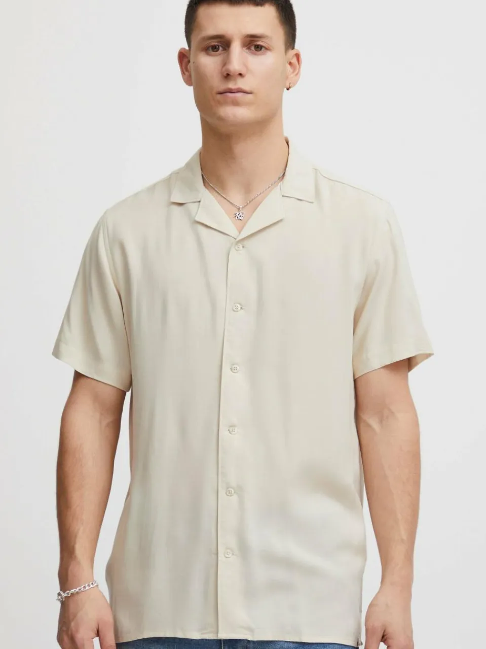 Herren Solid Hemden>Herren Kurzarmhemd - SDFeno