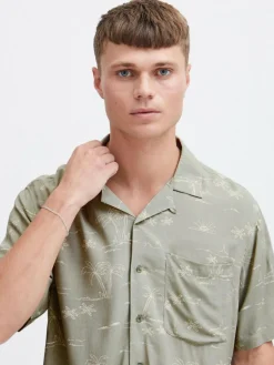 Solid Hemden<Herren Kurzarmhemd - SDIan grün gemustert