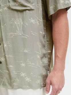 Solid Hemden<Herren Kurzarmhemd - SDIan grün gemustert